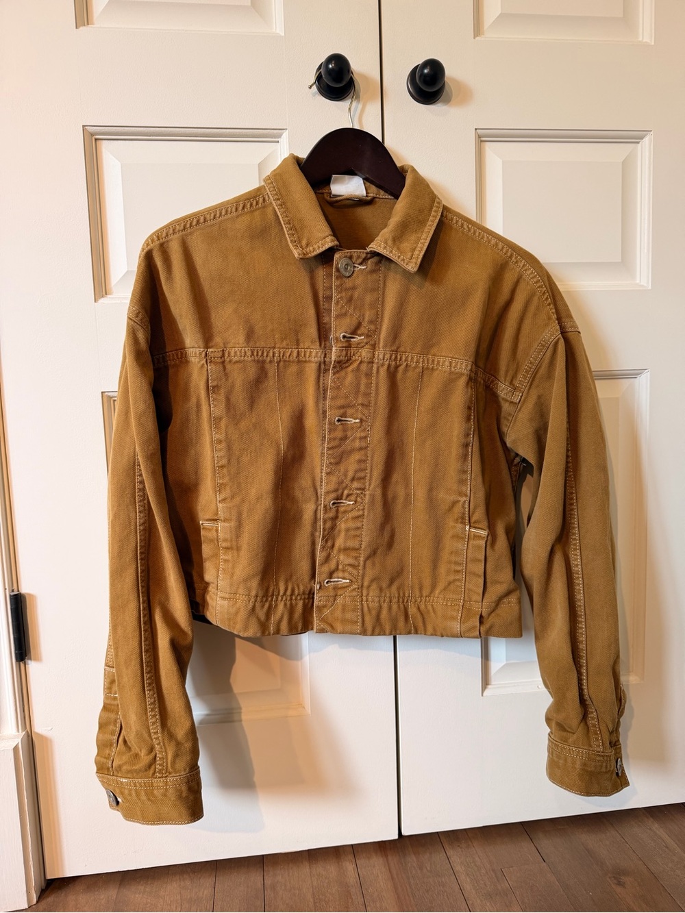 BDG Cropped Denim Jacket | Camel | XS
